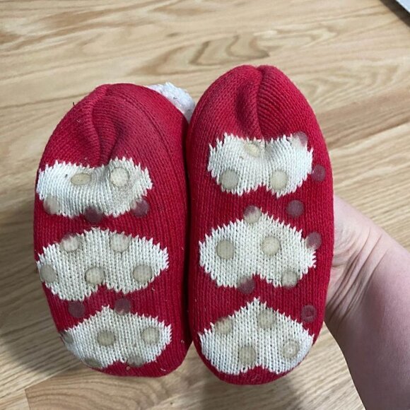 Gymboree Reindeer Slippers XS Red Kids Toddler Girls Christmas - Picture 2 of 3